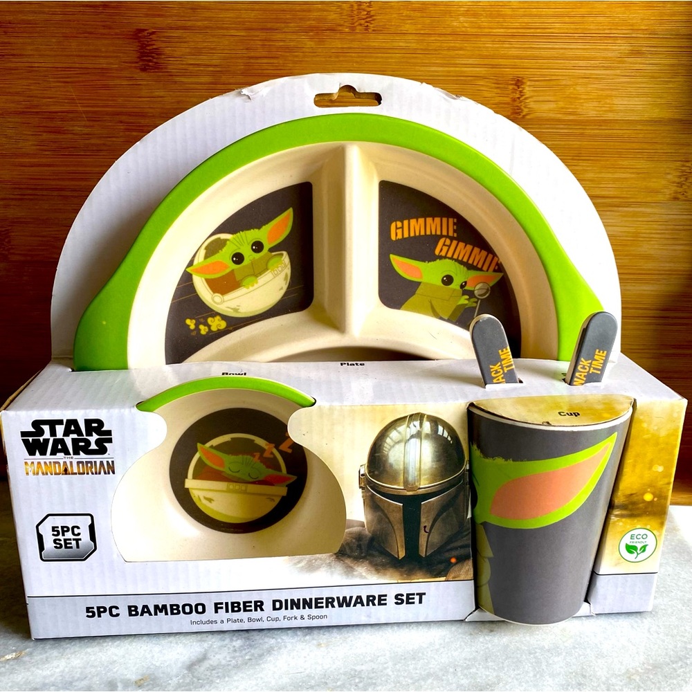 Star Wars Disney Mandalorian bamboo child baby dinnerware set